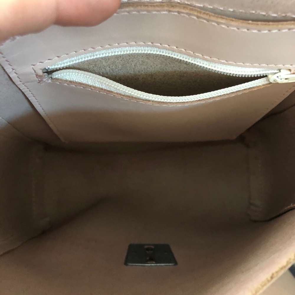 Blush Square Structured Leather Mini Backpack - Picture 10 of 10